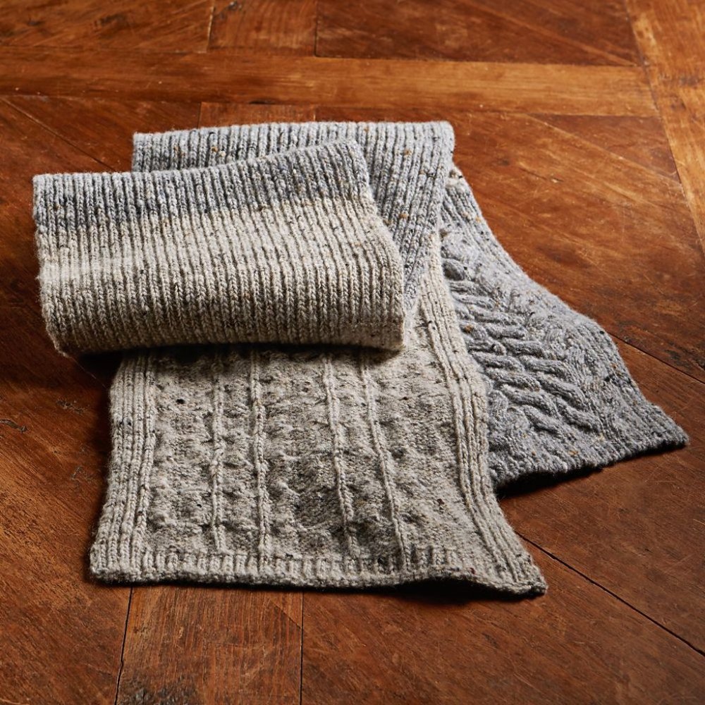 Grey Color Blocked Scarf